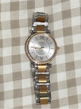 Fossil Women's Two-Tone Silver and Gold Bracelet Watch